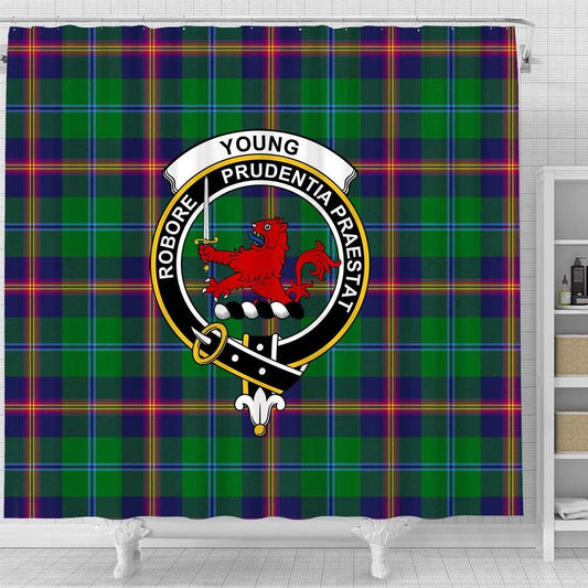 Young Tartan Crest Shower Curtain