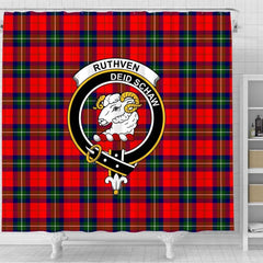 Ruthven Tartan Crest Shower Curtain
