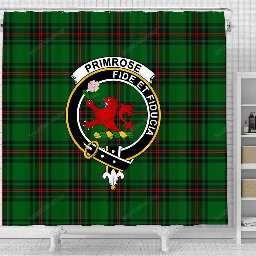 Primrose Tartan Crest Shower Curtain