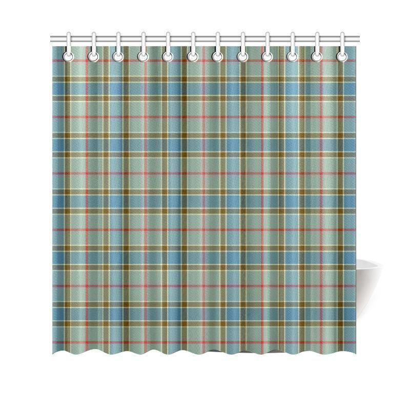 Balfour Blue Tartan Plaid Shower Curtain