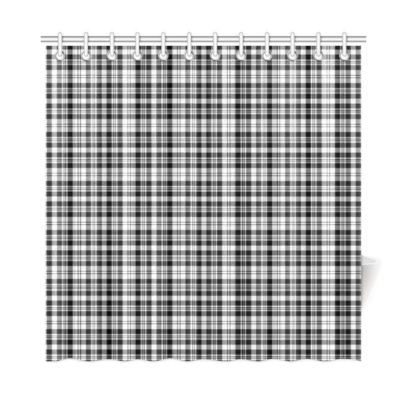 Scott Black & White Modern Tartan Plaid Shower Curtain