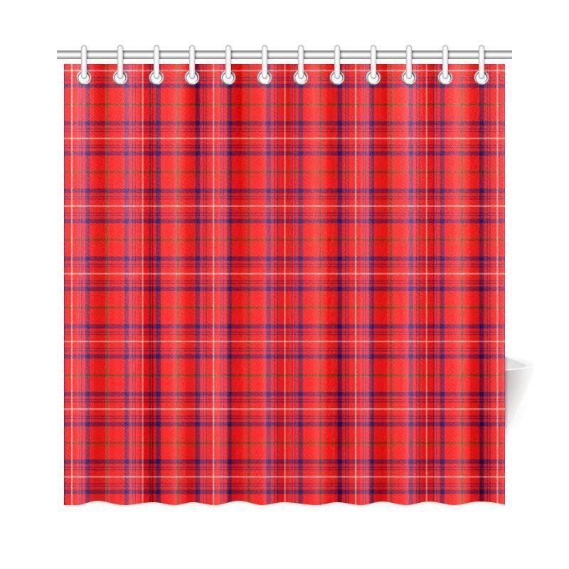 Rose Modern Tartan Plaid Shower Curtain