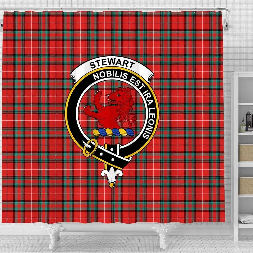 Stewart (Stuart) of Bute Tartan Crest Shower Curtain