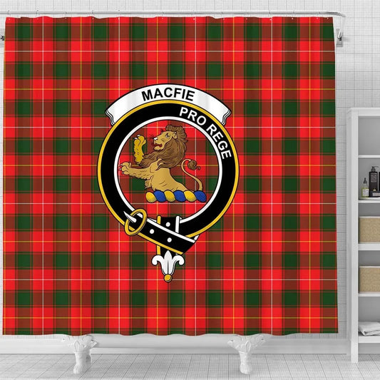 MacFie (of Dreghorn) Tartan Crest Shower Curtain