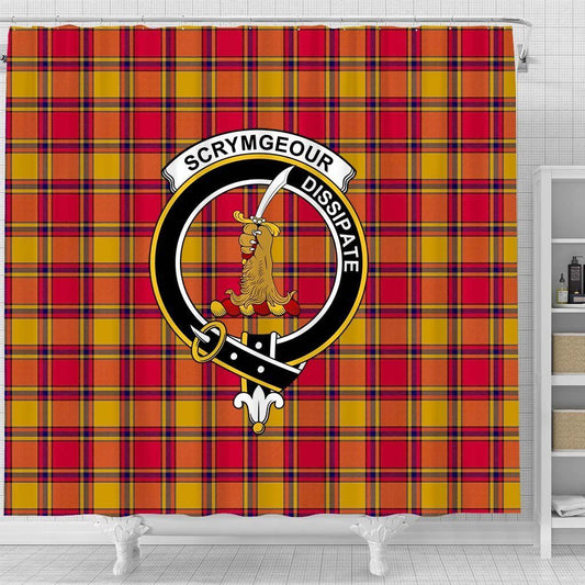 Scrymgeour Tartan Crest Shower Curtain