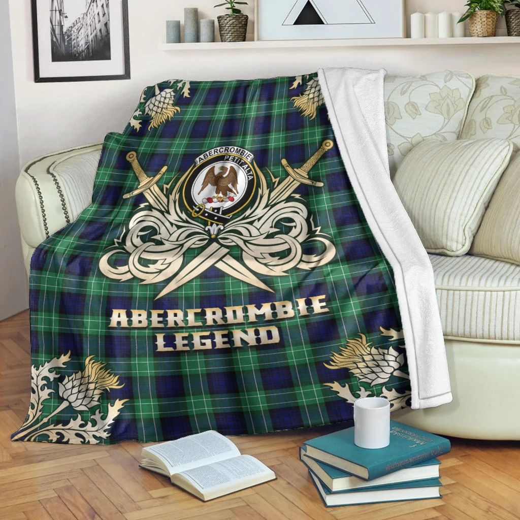 Abercrombie Tartan Crest Premium Blanket Gold Style
