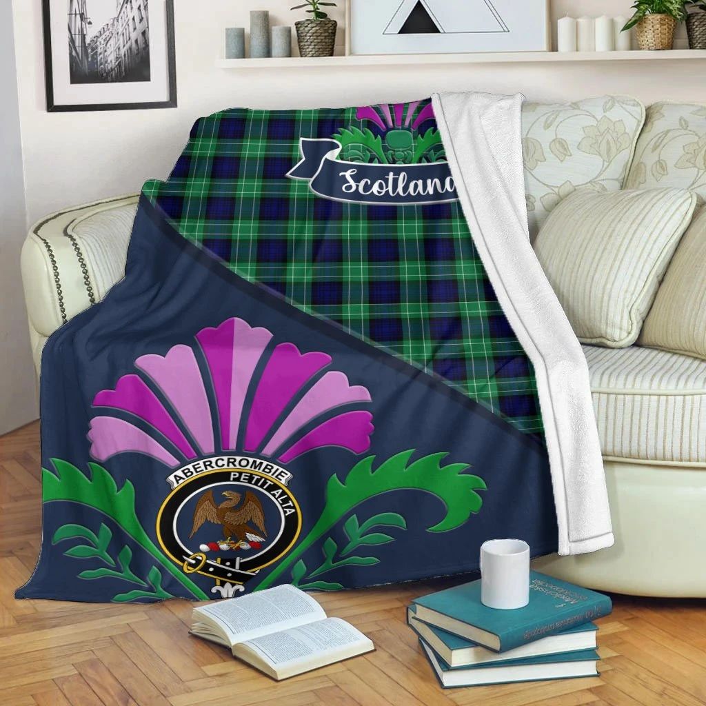 Abercrombie Tartan Blanket Scotland Thistle Style