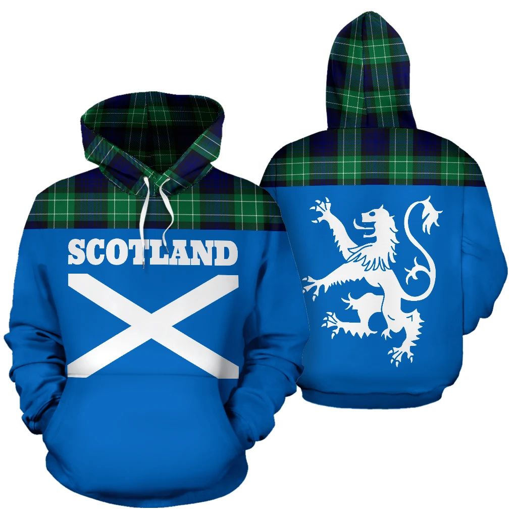 Abercrombie Tartan Hoodie Scotland Lion Style