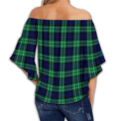 Abercrombie Tartan Shoulders Wrap Waist Top Crest Style