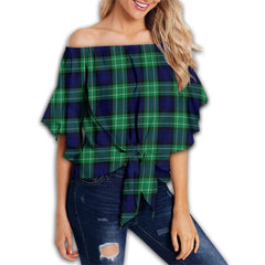 Abercrombie Tartan Shoulders Wrap Waist Top Crest Style
