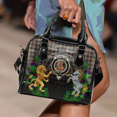 Sutherland Weathered Tartan Shoulder Handbag Lion Unicorn Thistle Style