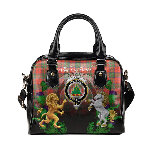 Grant Ancient Tartan Shoulder Handbag Lion Unicorn Thistle Style