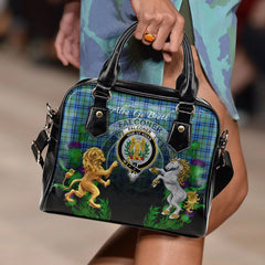 Falconer Tartan Shoulder Handbag Lion Unicorn Thistle Style