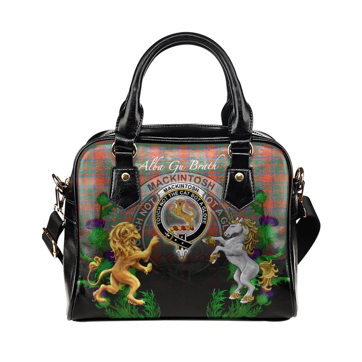 MacKintosh Ancient Tartan Shoulder Handbag Lion Unicorn Thistle Style