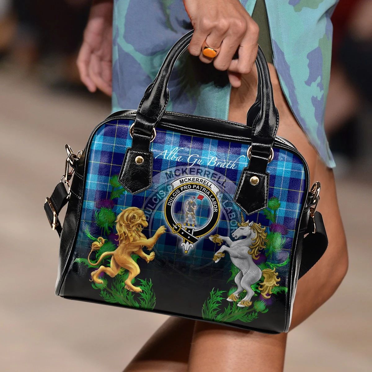 McKerrell Tartan Shoulder Handbag Lion Unicorn Thistle Style