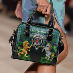 Armstrong Ancient Tartan Shoulder Handbag Lion Unicorn Thistle Style
