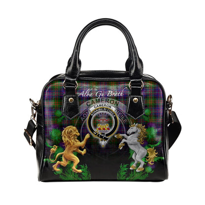 Cameron of Erracht Modern Tartan Shoulder Handbag Lion Unicorn Thistle Style