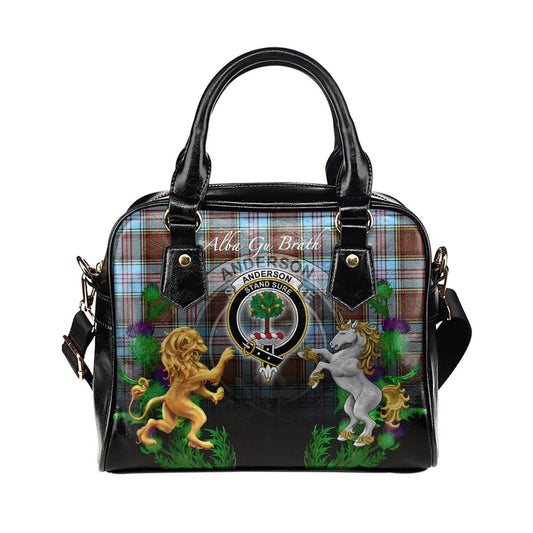 Anderson Ancient Tartan Shoulder Handbag Lion Unicorn Thistle Style