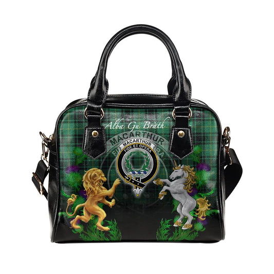 MacArthur Ancient Tartan Shoulder Handbag Lion Unicorn Thistle Style