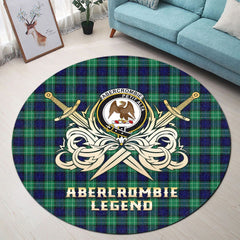 Abercrombie Tartan Round Rug Courage Sword Style