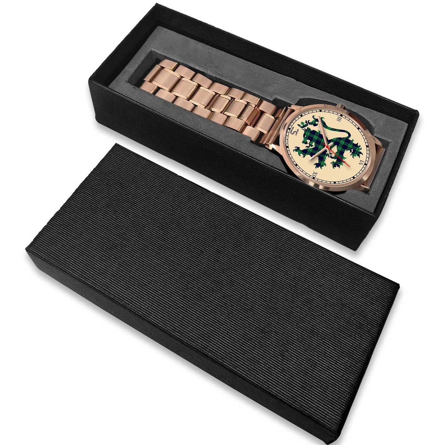 Abercrombie Tartan Watch Lion Rose Gold Style