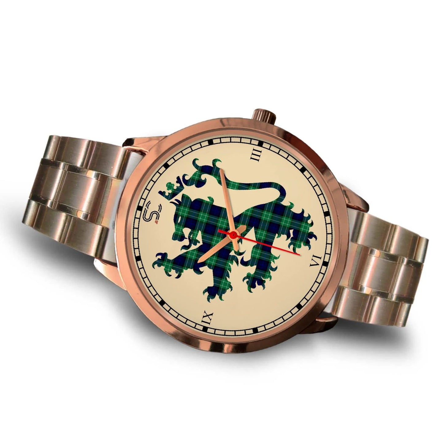 Abercrombie Tartan Watch Lion Rose Gold Style