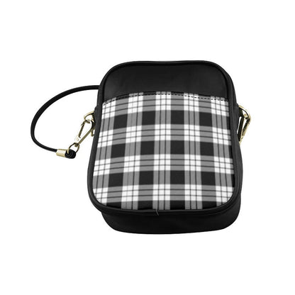 MacFarlane Black _ White Tartan Plaid Sling Bag