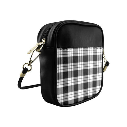 MacFarlane Black _ White Tartan Plaid Sling Bag