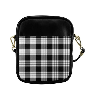 MacFarlane Black _ White Tartan Plaid Sling Bag