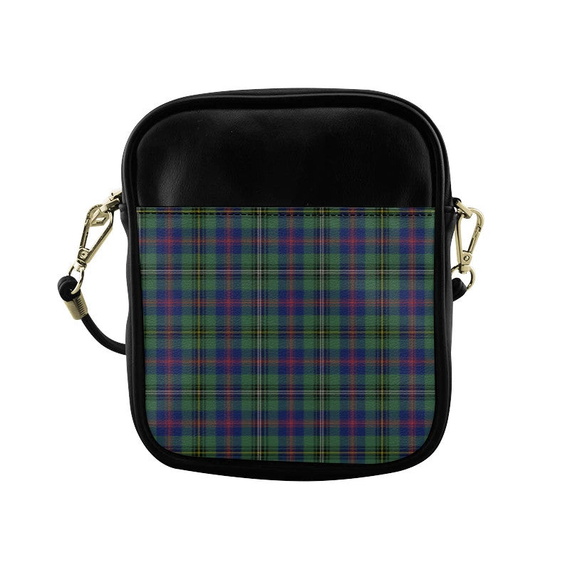 Wood Modern Tartan Plaid Sling Bag