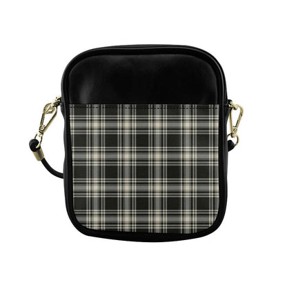 Menzies Black _ White Ancient Tartan Plaid Sling Bag