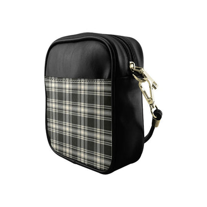 Menzies Black _ White Ancient Tartan Plaid Sling Bag