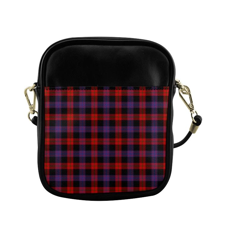 Brown Modern Tartan Plaid Sling Bag