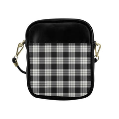 MacFarlane Black _ White Ancient Tartan Plaid Sling Bag
