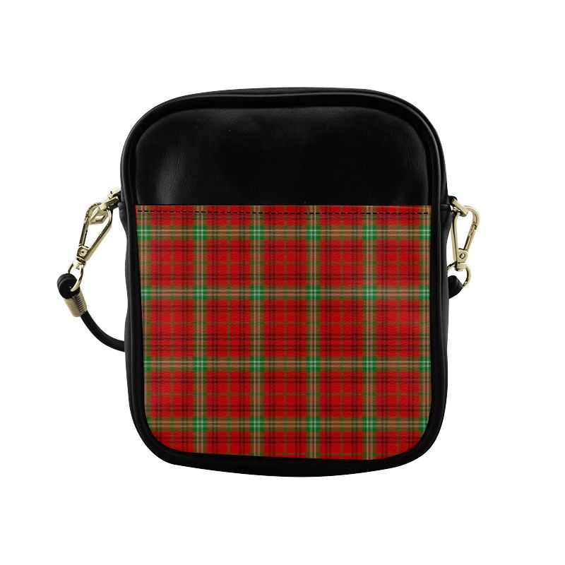 Morrison Red Modern Tartan Plaid Sling Bag