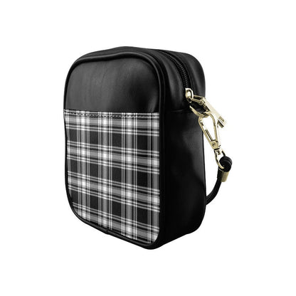 Menzies Black _ White Modern Tartan Plaid Sling Bag