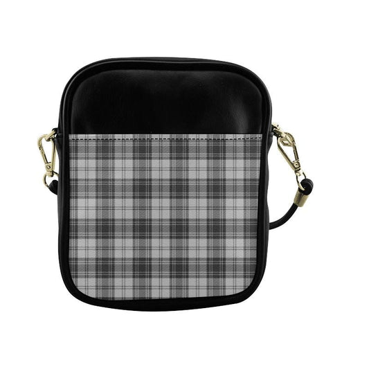 Douglas Grey Modern Tartan Plaid Sling Bag