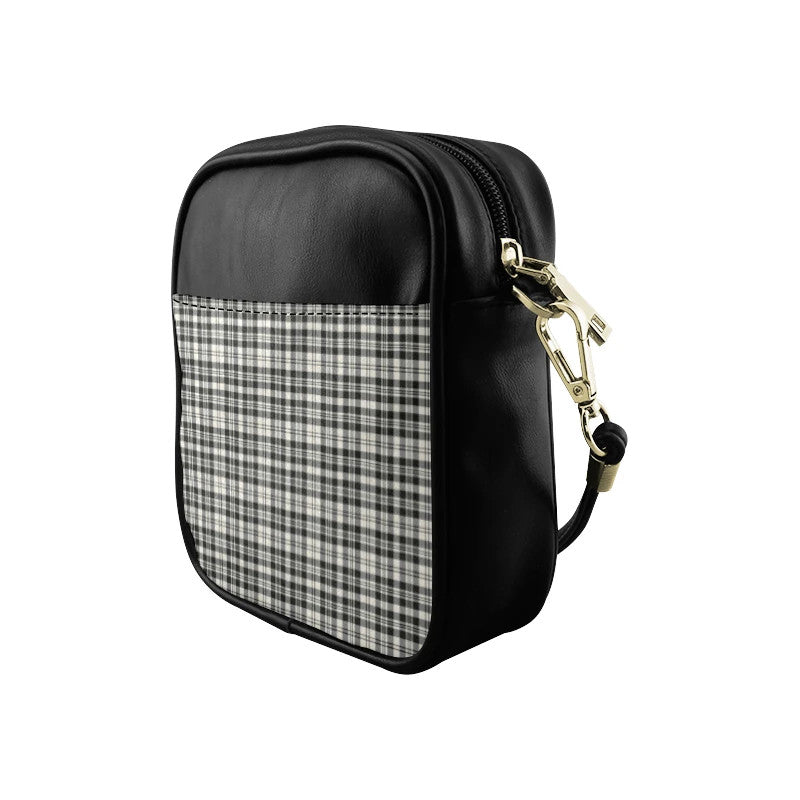 Scott Black _ White Ancient Tartan Plaid Sling Bag