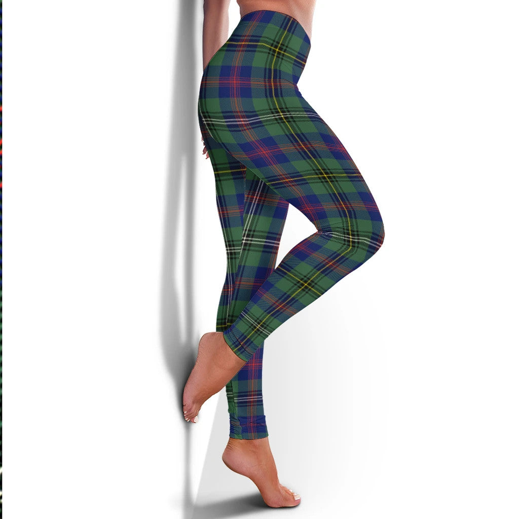 Wood Modern Tartan Plaid Legging