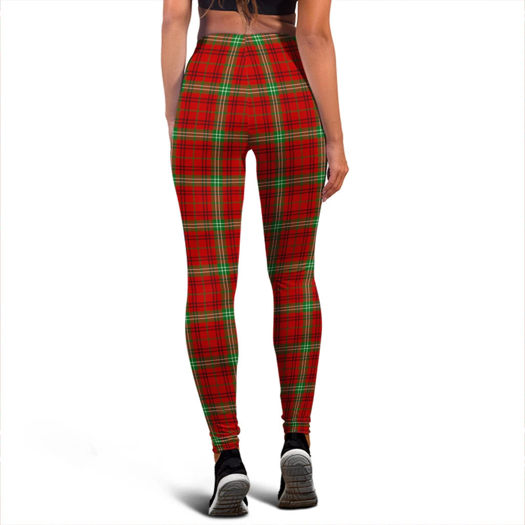 Morrison Red Modern Tartan Plaid Legging