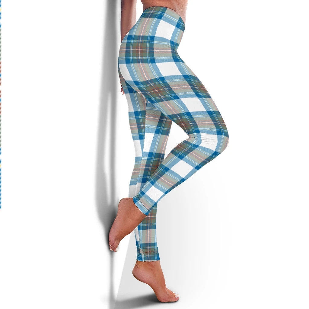 Stewart Muted Blue Tartan Plaid Legging