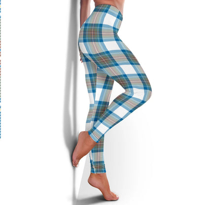 Stewart Muted Blue Tartan Plaid Legging