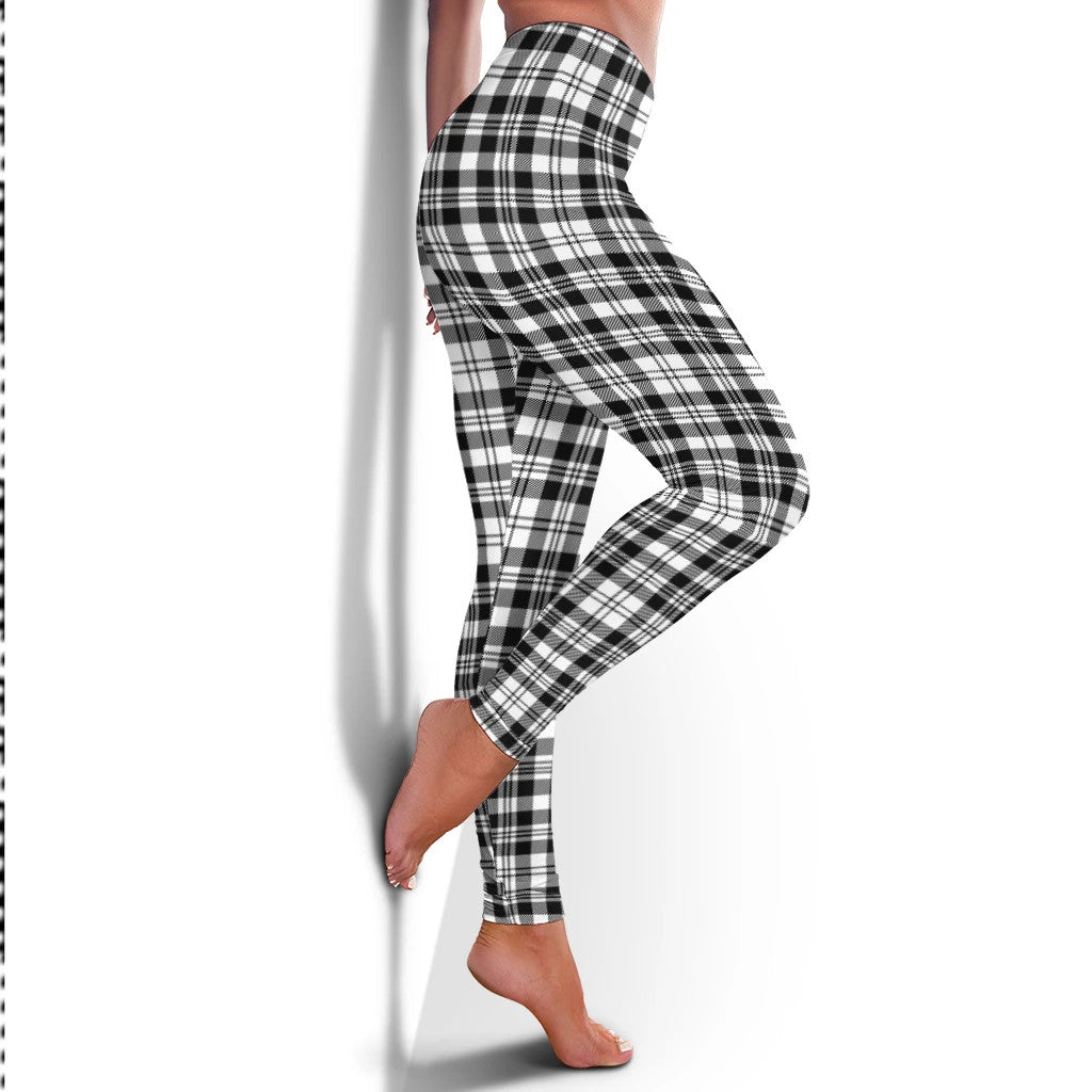 Scott Black & White Modern Tartan Plaid Legging