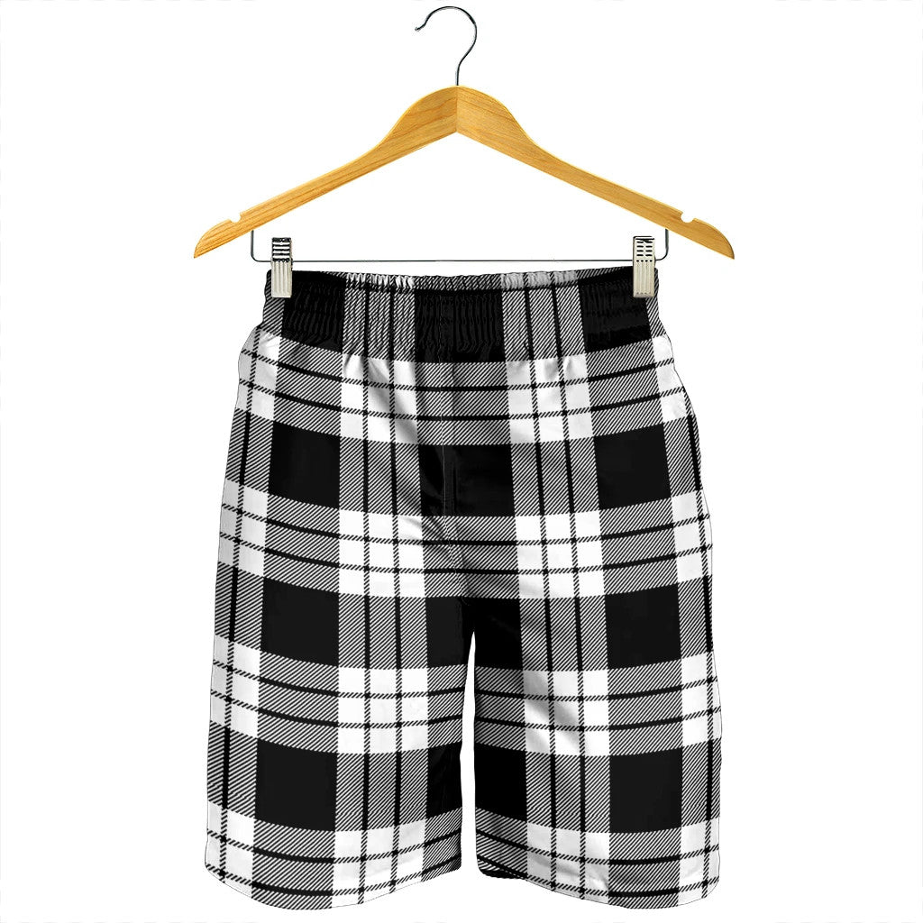 MacFarlane Black & White Tartan Plaid Men's Shorts