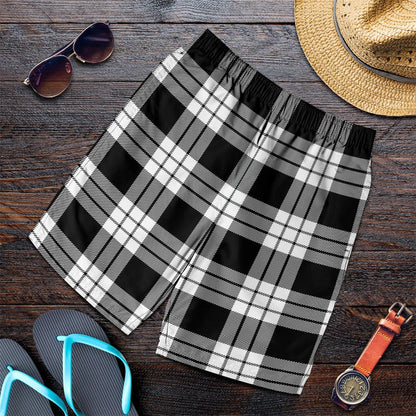 MacFarlane Black & White Tartan Plaid Men's Shorts