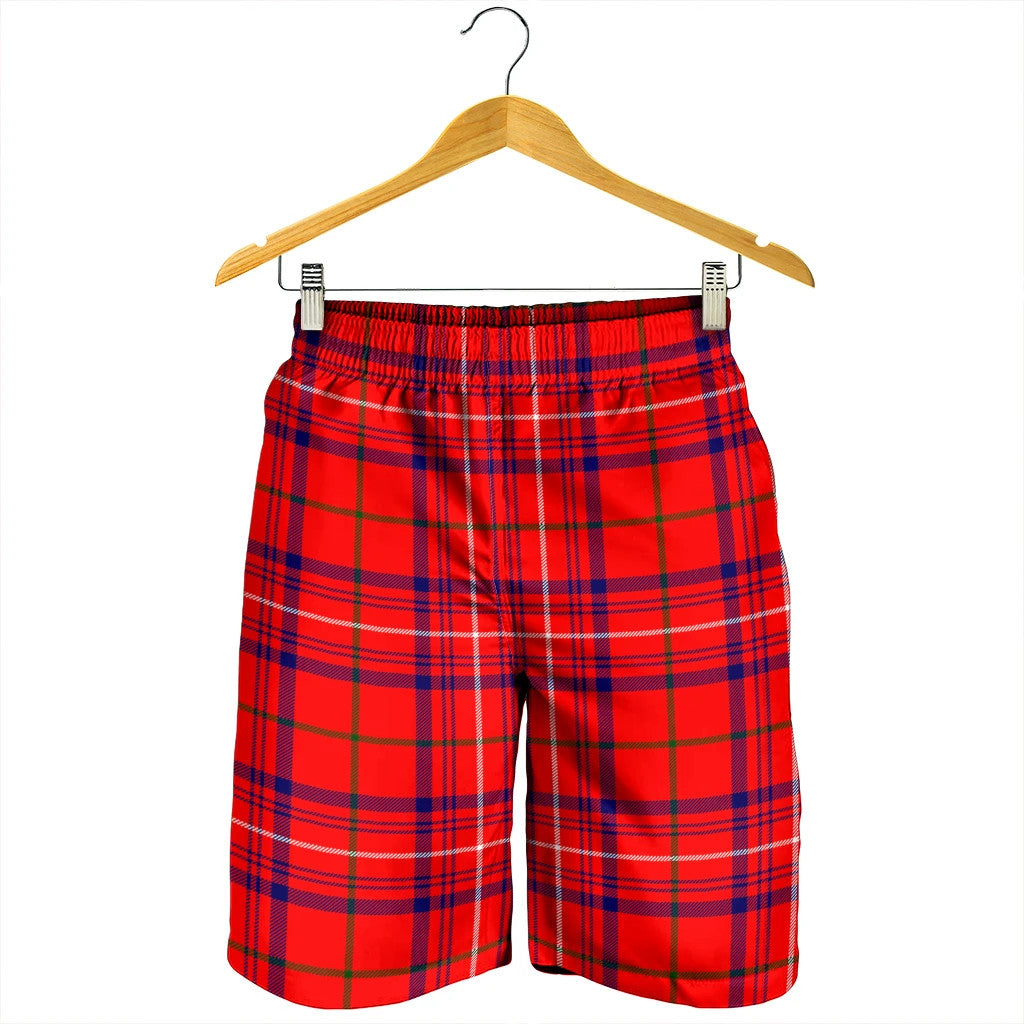 Rose Modern Tartan Plaid Men's Shorts