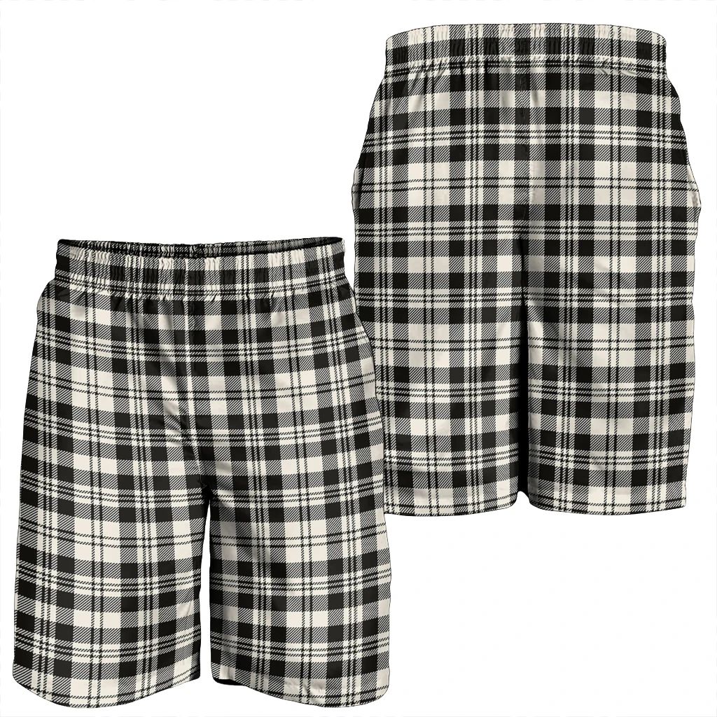 Scott Black & White Ancient Tartan Plaid Men's Shorts