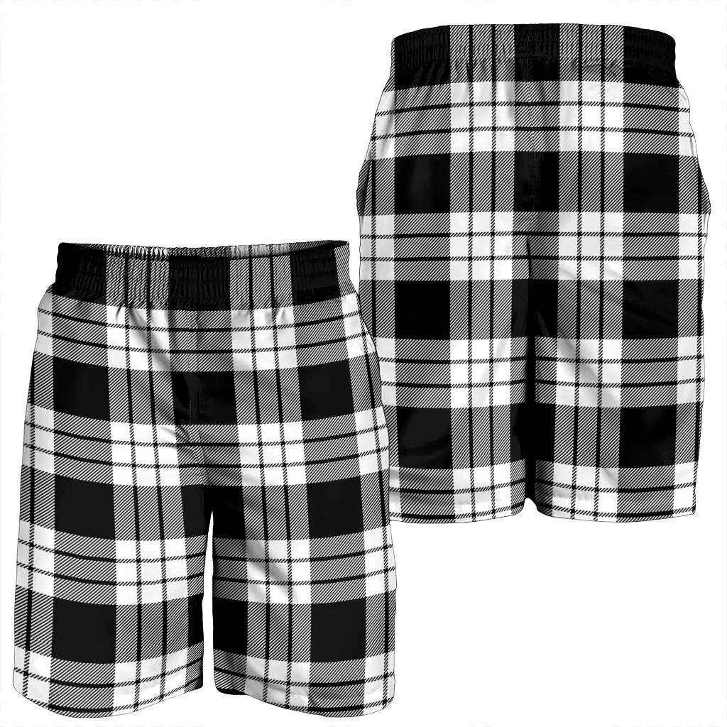 MacFarlane Black & White Tartan Plaid Men's Shorts