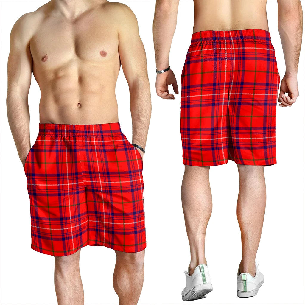 Rose Modern Tartan Plaid Men's Shorts