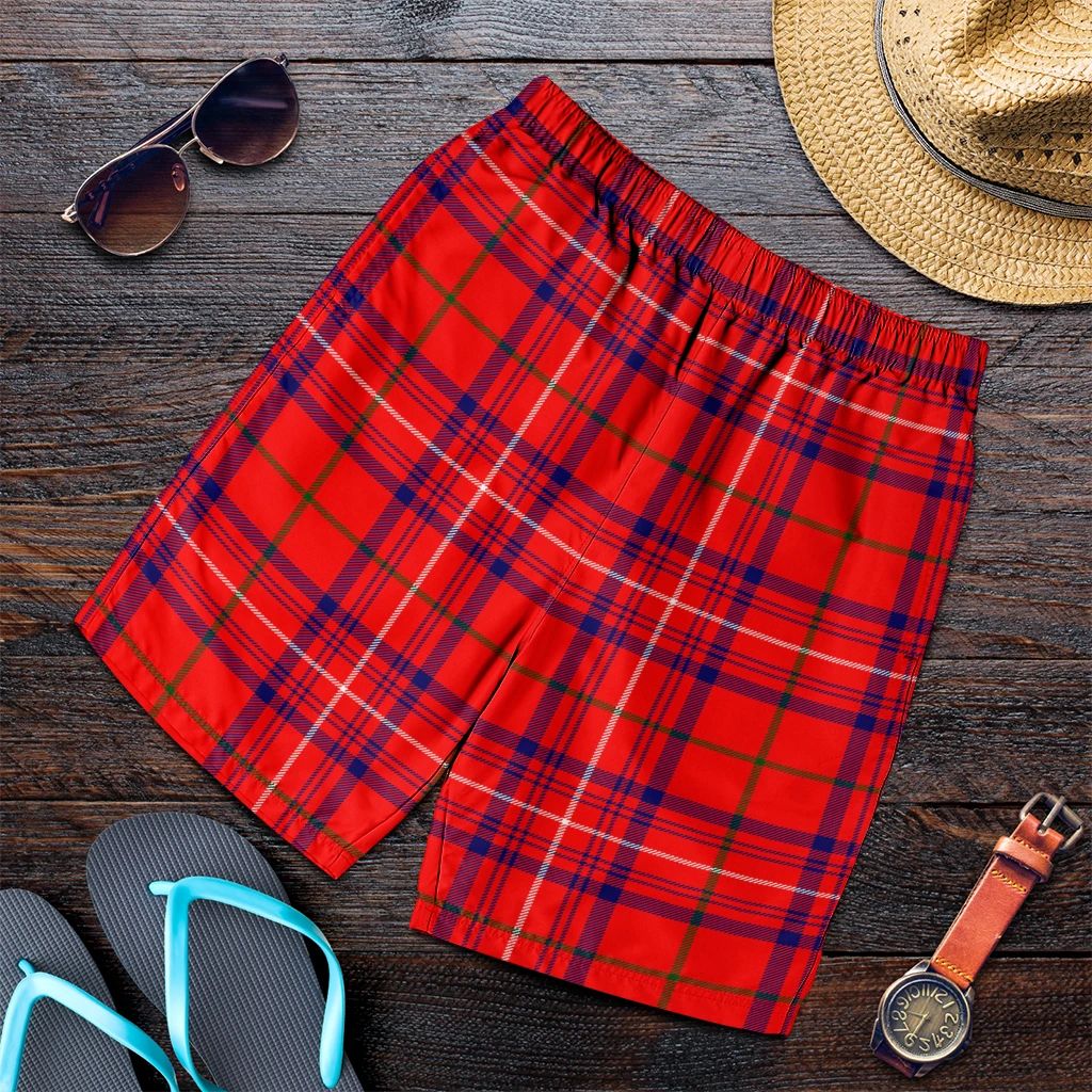 Rose Modern Tartan Plaid Men's Shorts